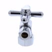 Picture of 5/8" OD Comp x 3/8" OD Comp Quarter-Turn Angle Supply Stop Valve with Cross Handle, Chrome Plated