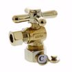 Picture of 5/8" OD Comp x 3/8" OD Comp Quarter-Turn Angle Supply Stop Valve with Cross Handle, Polished Brass