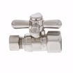 Picture of 1/2" FIP x 3/8" OD Comp Quarter-Turn Straight Supply Stop Valve with Cross Handle, Brushed Nickel