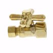 Picture of 1/2" FIP x 3/8" OD Comp Quarter-Turn Straight Supply Stop Valve with Cross Handle, Polished Brass