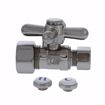 Picture of 5/8" OD Comp x 3/8" OD Comp Quarter-Turn Straight Supply Stop Valve with Cross Handle, Brushed Nickel