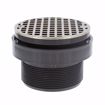 Picture of 3" x 4" LevelBest® Complete Heavy Duty Slab Drain System with 3-1/2" Plastic Spud and 5" Nickel Bronze Strainer