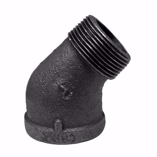 Picture of 1/2" Black Iron 45° Street Elbow, Banded