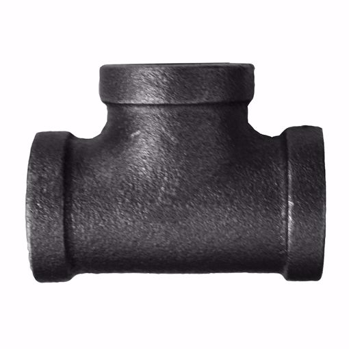 Picture of 1/2" x 1/4" Black Iron Reducing Tee, Banded