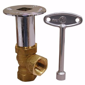 Picture of Chrome Plated Angle Ball Valve 1/4 Turn Log Lighter Valve