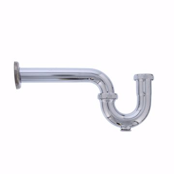 Picture of 1-1/2" Chrome Plated Brass P-Trap with Shallow Escutcheon with Cleanout 20 Gauge