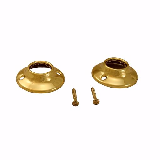 Picture of Polished Brass Shower Rod Flange with Set Screws