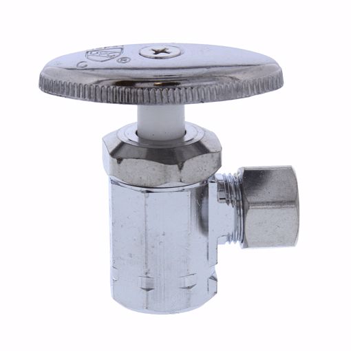 Picture of 3/8" FIP x 3/8" OD Comp Multi-Turn Angle Supply Stop Valve, Chrome Plated