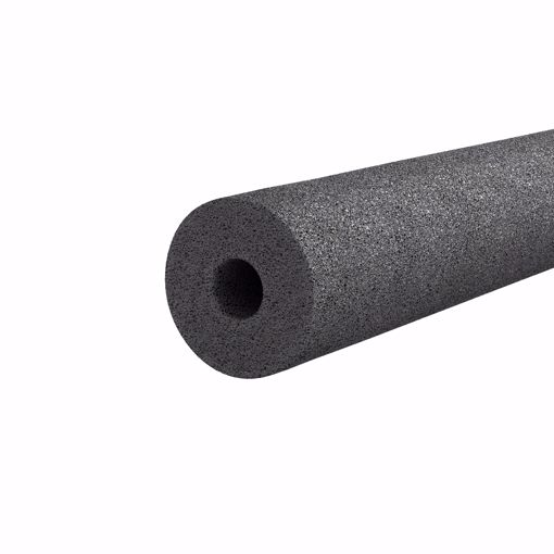 Picture of 1-3/8" ID (1-1/4" CTS 1" IPS) Semi-Slit Black Polyethylene Foam Pipe Insulation, 1/2" Wall Thickness, 150 ft. per Carton