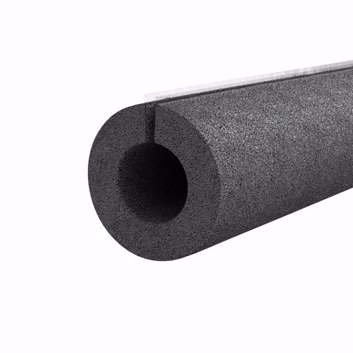 Picture of 5/8" ID (1/2" CTS 3/8" IPS) Self-Sealing Black Polyethylene Foam Pipe Insulation, 3/8" Wall Thickness, 396 ft. per Carton