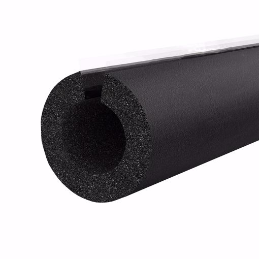 Picture of 7/8" ID (3/4" CTS 1/2" IPS) Self-Sealing Black Rubber Pipe Insulation, 3/8" Wall Thickness, 288 ft. per Carton