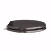 Picture of Walnut Designer Wood Toilet Seat with Piano Finish, Closed Front with Cover, Chrome Hinges, Elongated