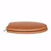 Picture of Oak Designer Wood Toilet Seat, Closed Front with Cover, Brushed Nickel Hinges, Elongated