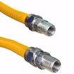 Picture of 5/8" OD (1/2" ID) X 18" Long,  3/4" Male Pipe Thread X 3/4" Male Pipe Thread, Yellow Coated Corrugated Stainless Steel Gas Connector