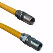 Picture of 1/2" OD (3/8" ID) X 12" Long,  1/2" Male Pipe Thread X 1/2" Male Pipe Thread, Yellow Coated Corrugated Stainless Steel Gas Connector