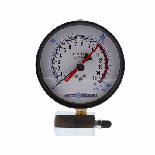 Picture of 4" 15 psi Dual Scale Gas Test Gauge Assembly