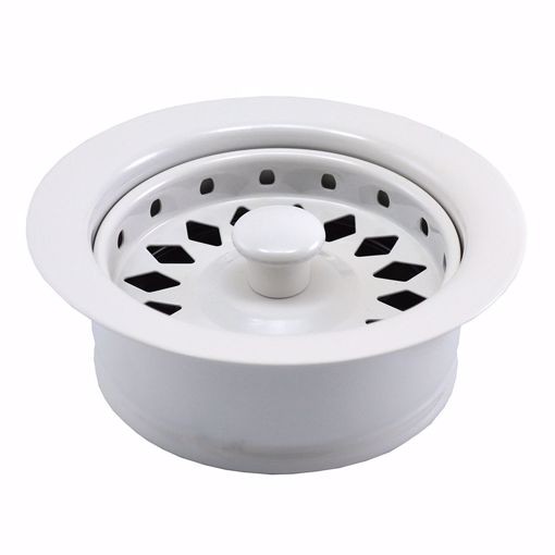 Picture of Polar White Disposer Flange with Basket Strainer and Stopper, Boxed