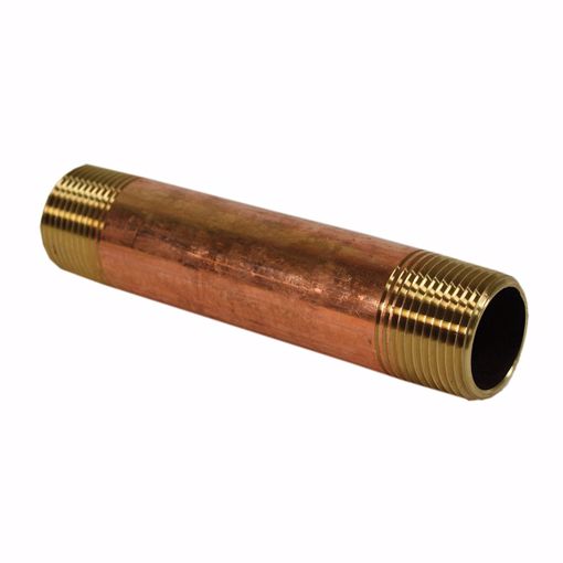 Picture of 3/4" x 12" Red Brass Pipe Nipple