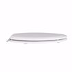 Picture of White Deluxe Molded Wood Toilet Seat, Closed Front with Cover, Chrome Hinges, Elongated