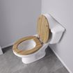 Picture of Rattan Designer Wood Toilet Seat, Closed Front with Cover, Brushed Nickel Hinges, Elongated