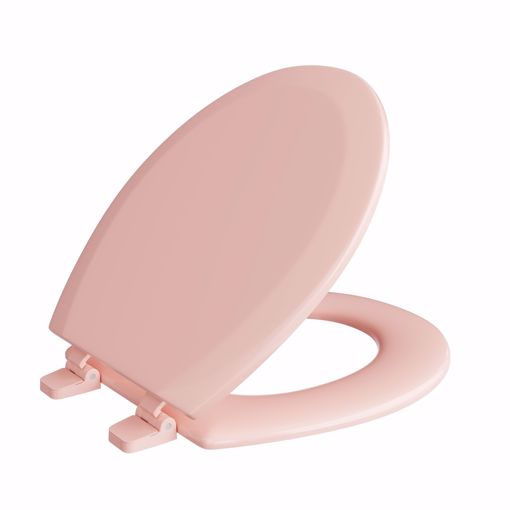 Picture of Venetian Pink Deluxe Molded Wood Toilet Seat, Closed Front with Cover, Round