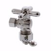 Picture of 5/8" OD Comp x 3/8" OD Comp Quarter-Turn Angle Supply Stop Valve with Cross Handle, Brushed Nickel