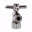 Picture of 5/8" OD Comp x 3/8" OD Comp Quarter-Turn Angle Supply Stop Valve with Cross Handle, Brushed Nickel